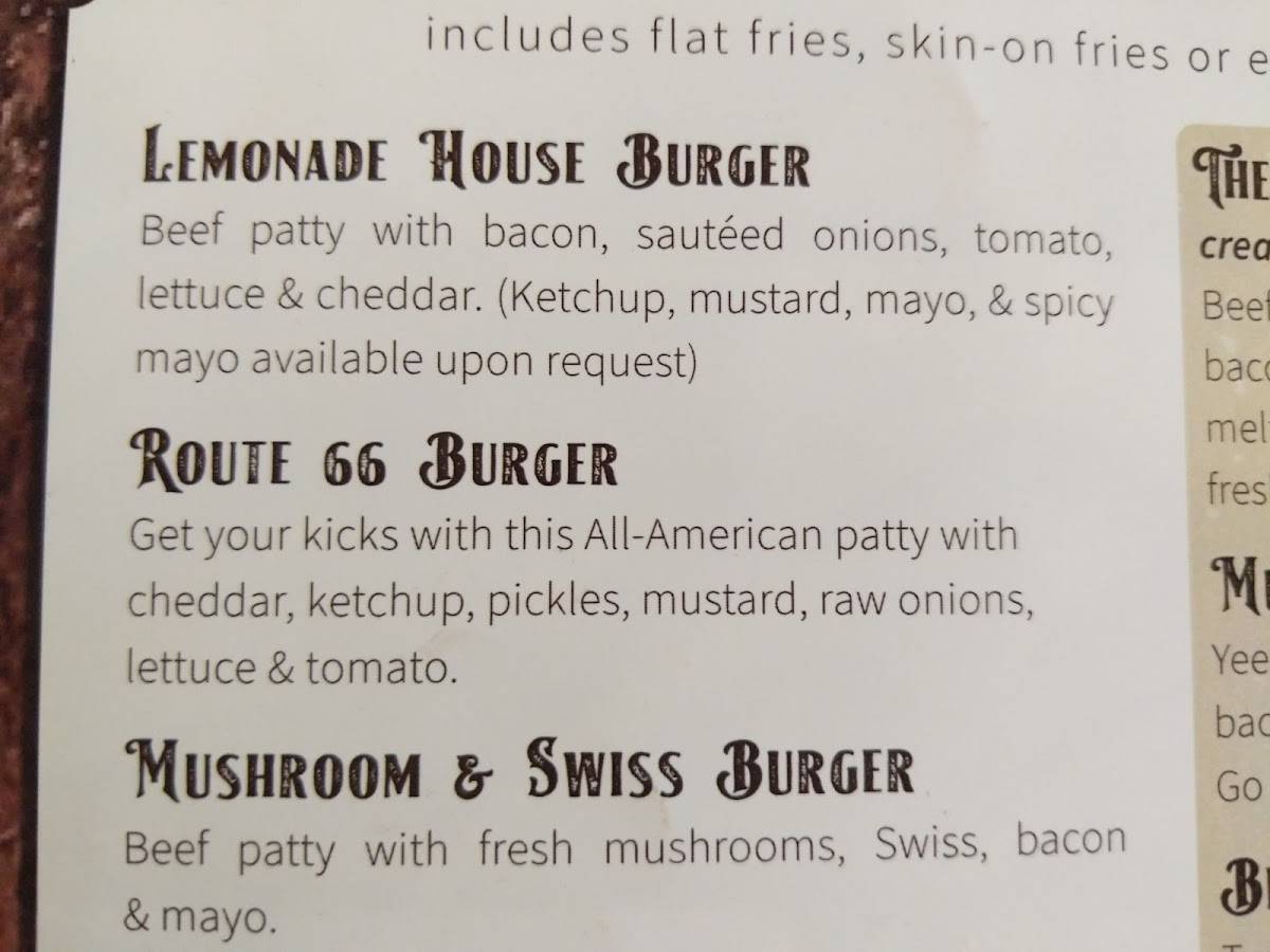 Menu at Lemonade House Grille restaurant, Poplar Bluff