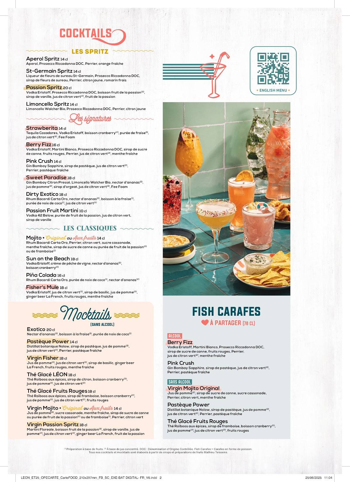 Menu de Léon Seafood & Cocktails - Cholet