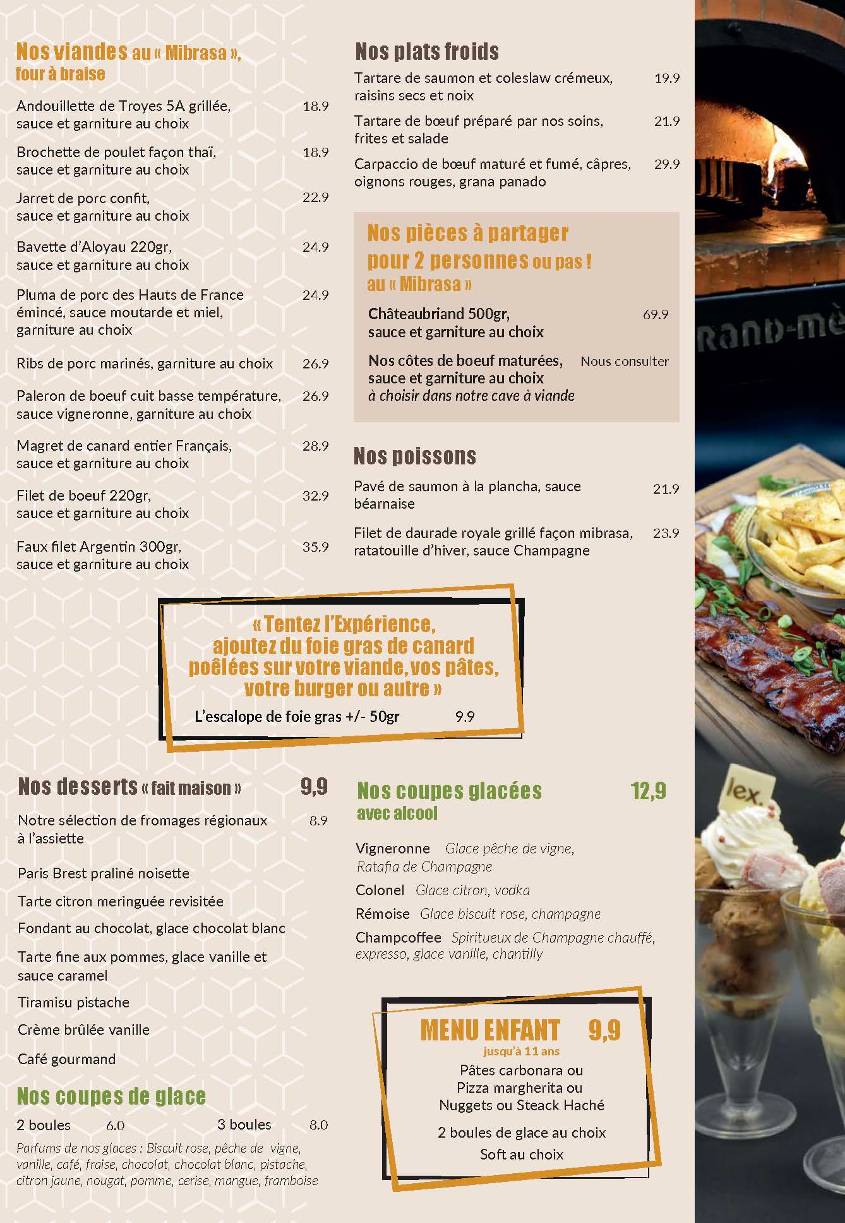 Menu de L'Expérience