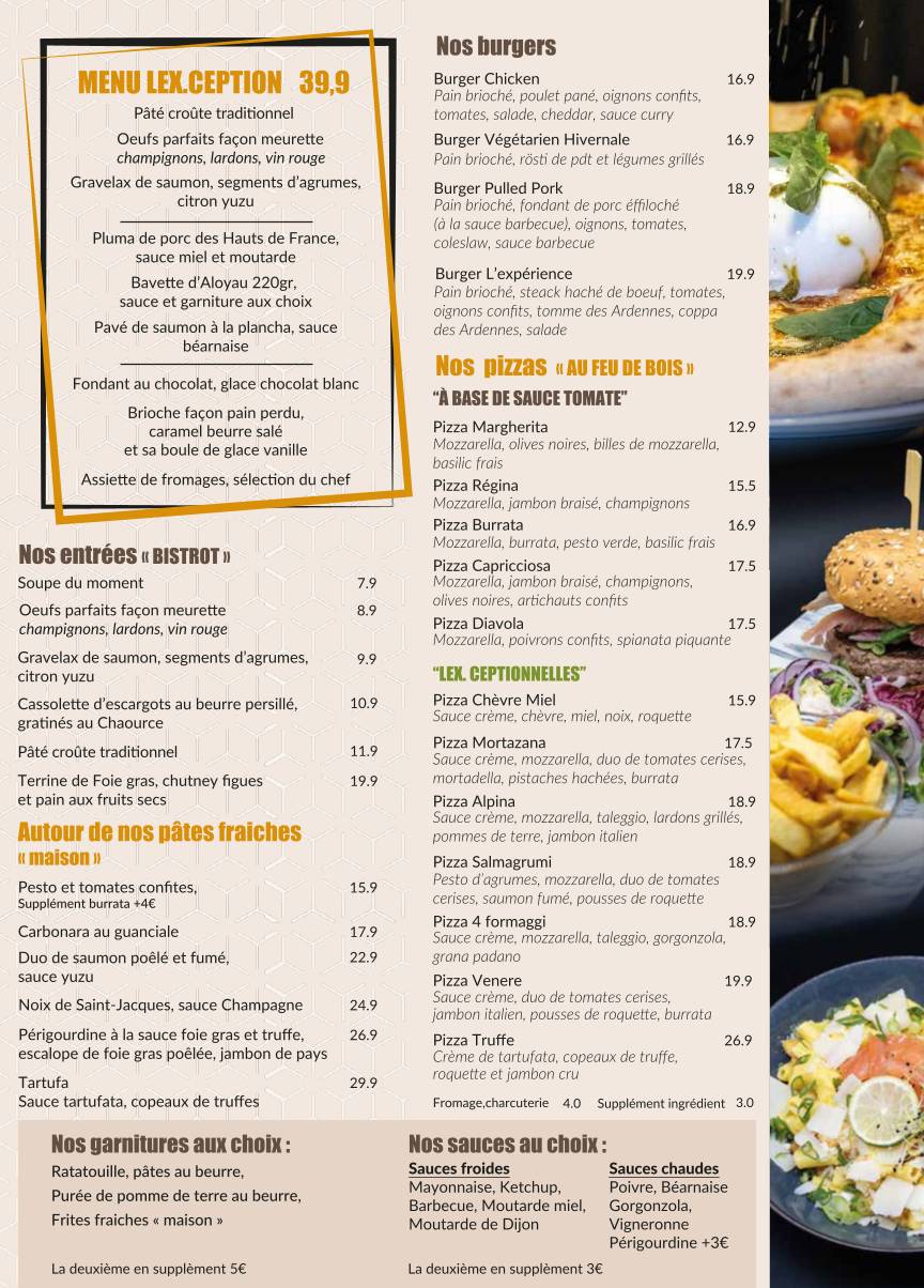 Menu de L'Expérience