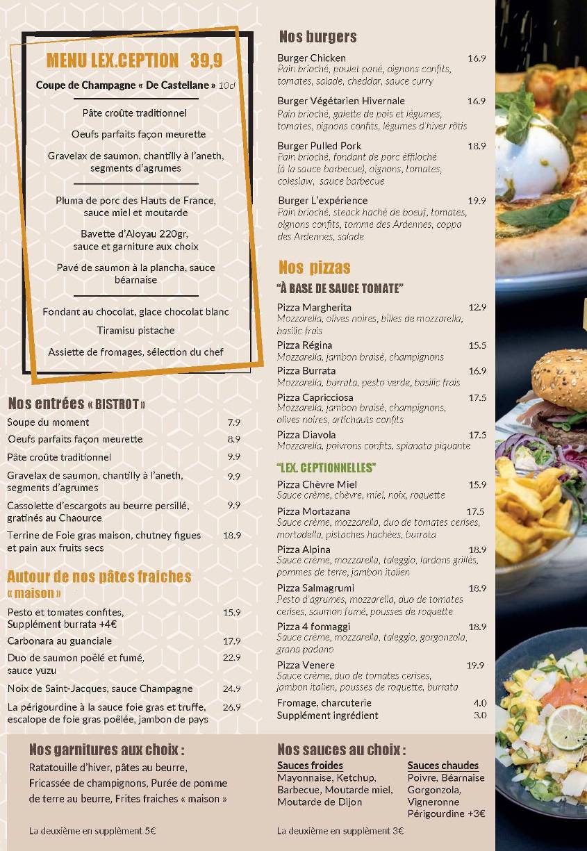 Menu de L'Expérience