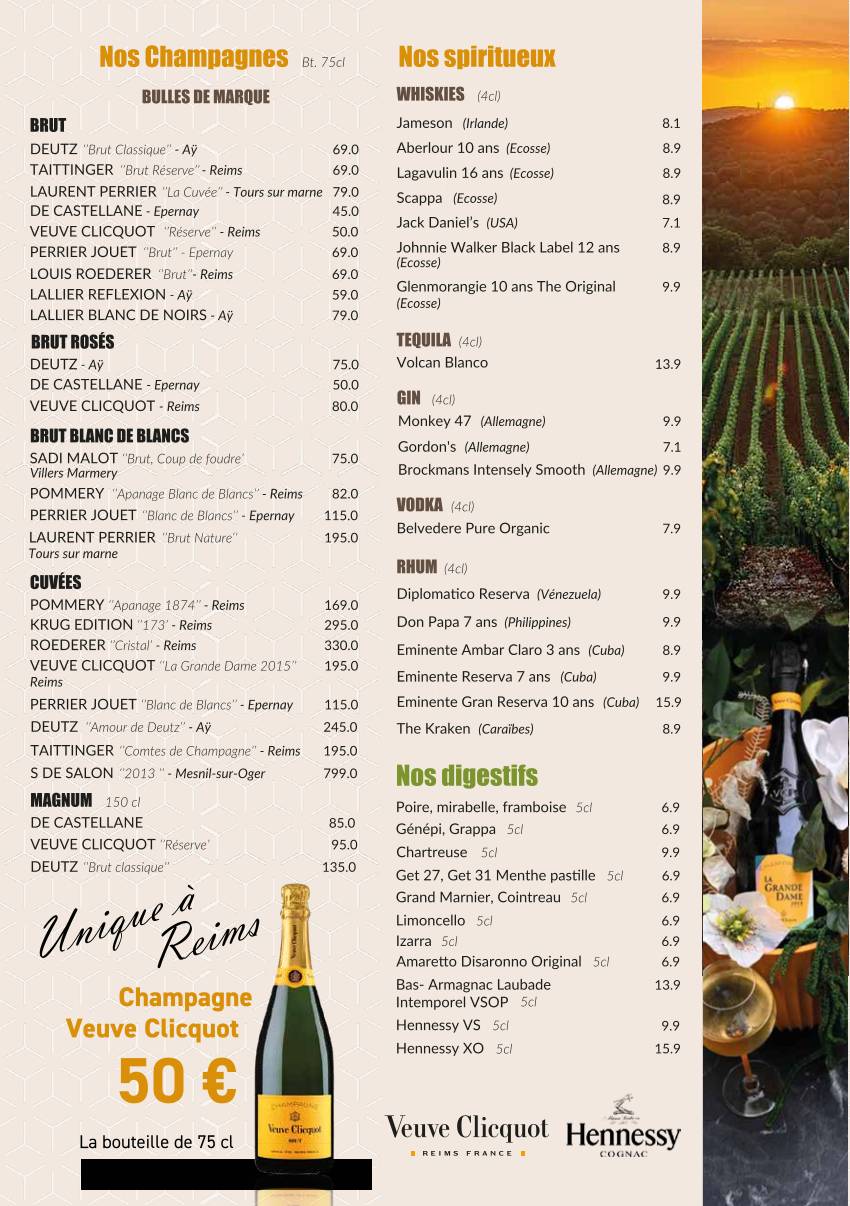 Menu de L'Expérience