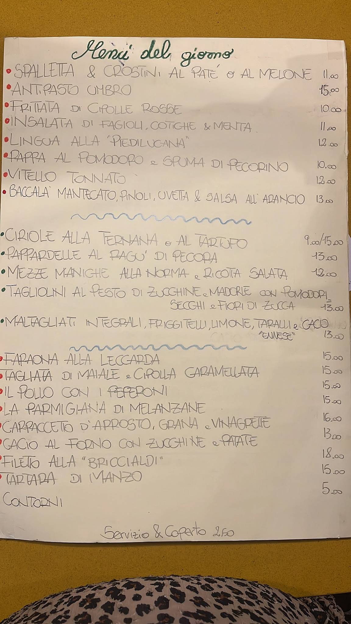 Menu di Lillero Trattoria 