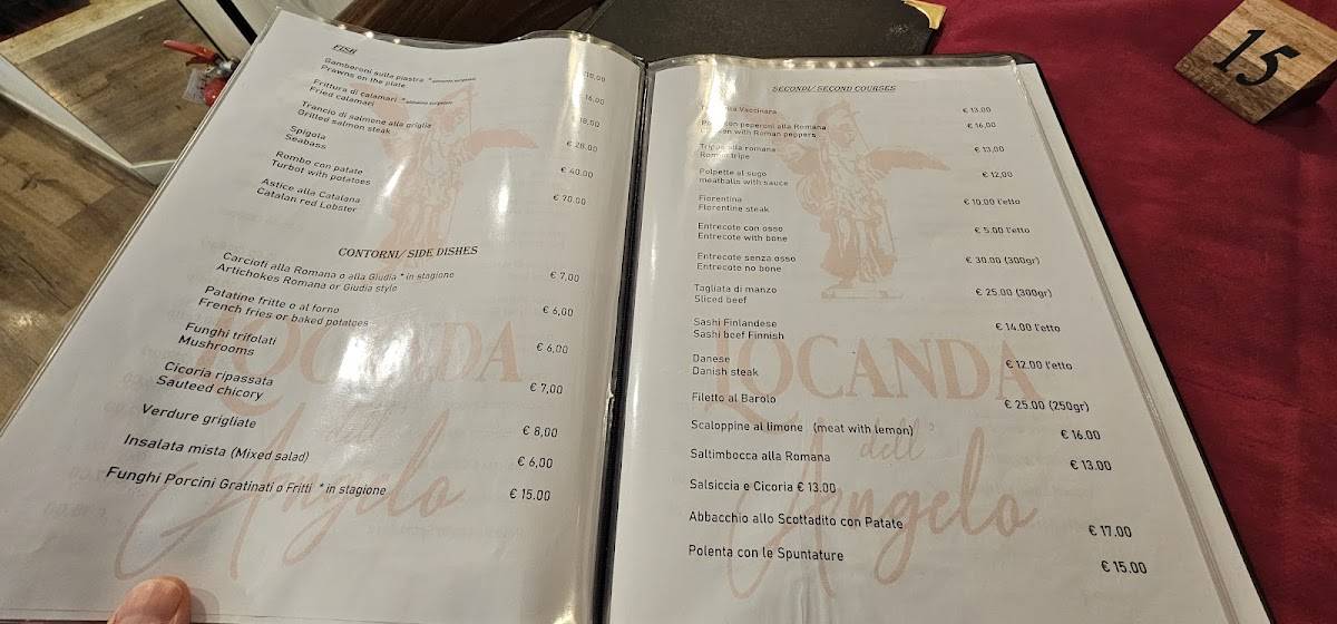 Menu di Locanda dell'Angelo Ristorante Pizzeria Braceria 