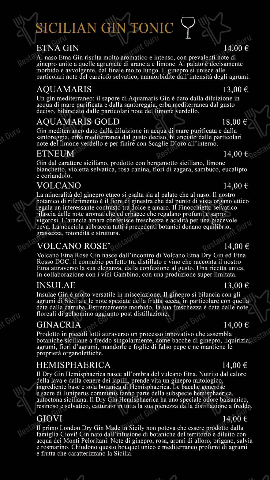 Menu per MOON ristorante