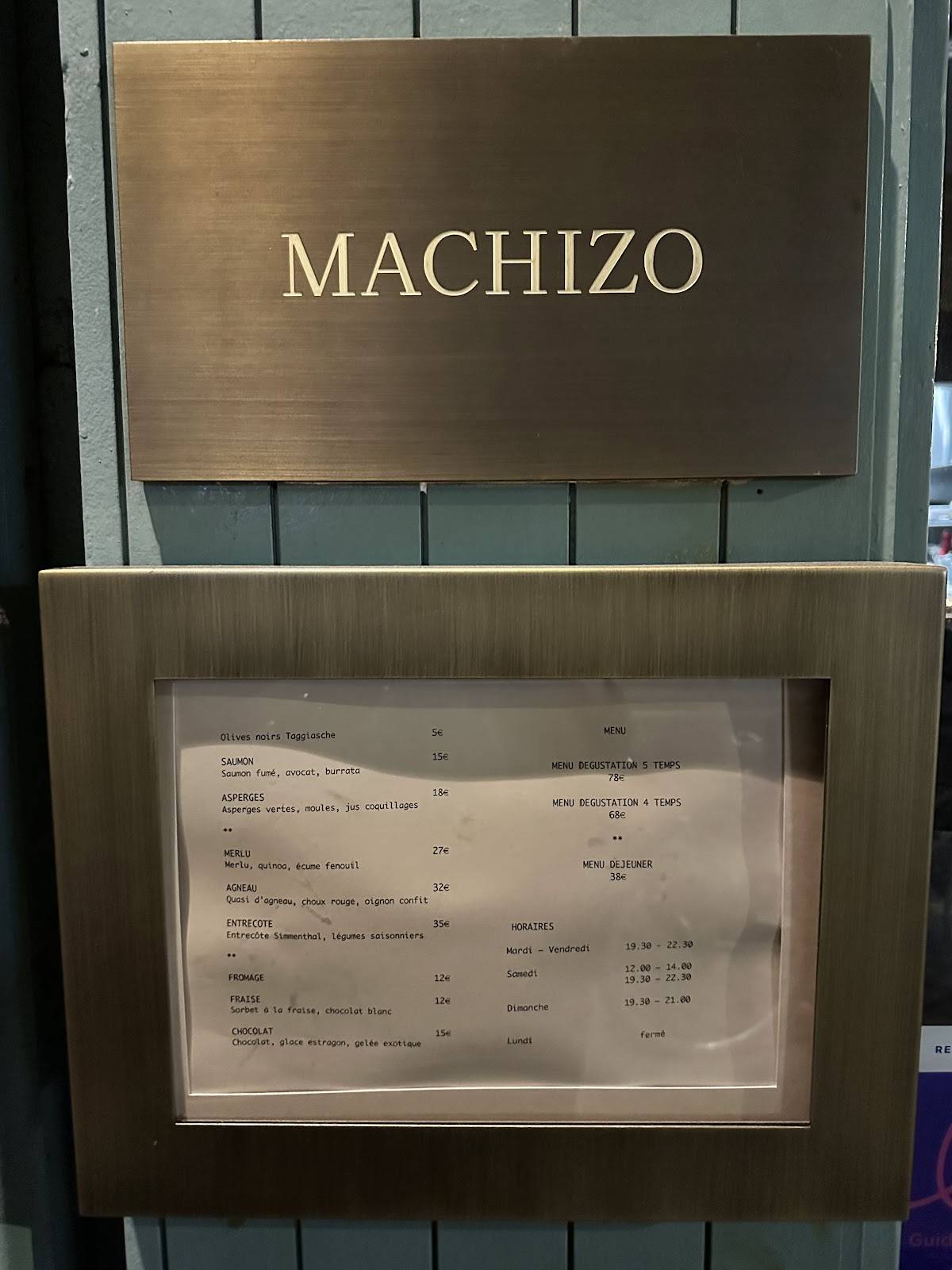 Menu de Machizo