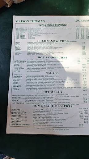 Menu de Maison Thomas - Zamalek