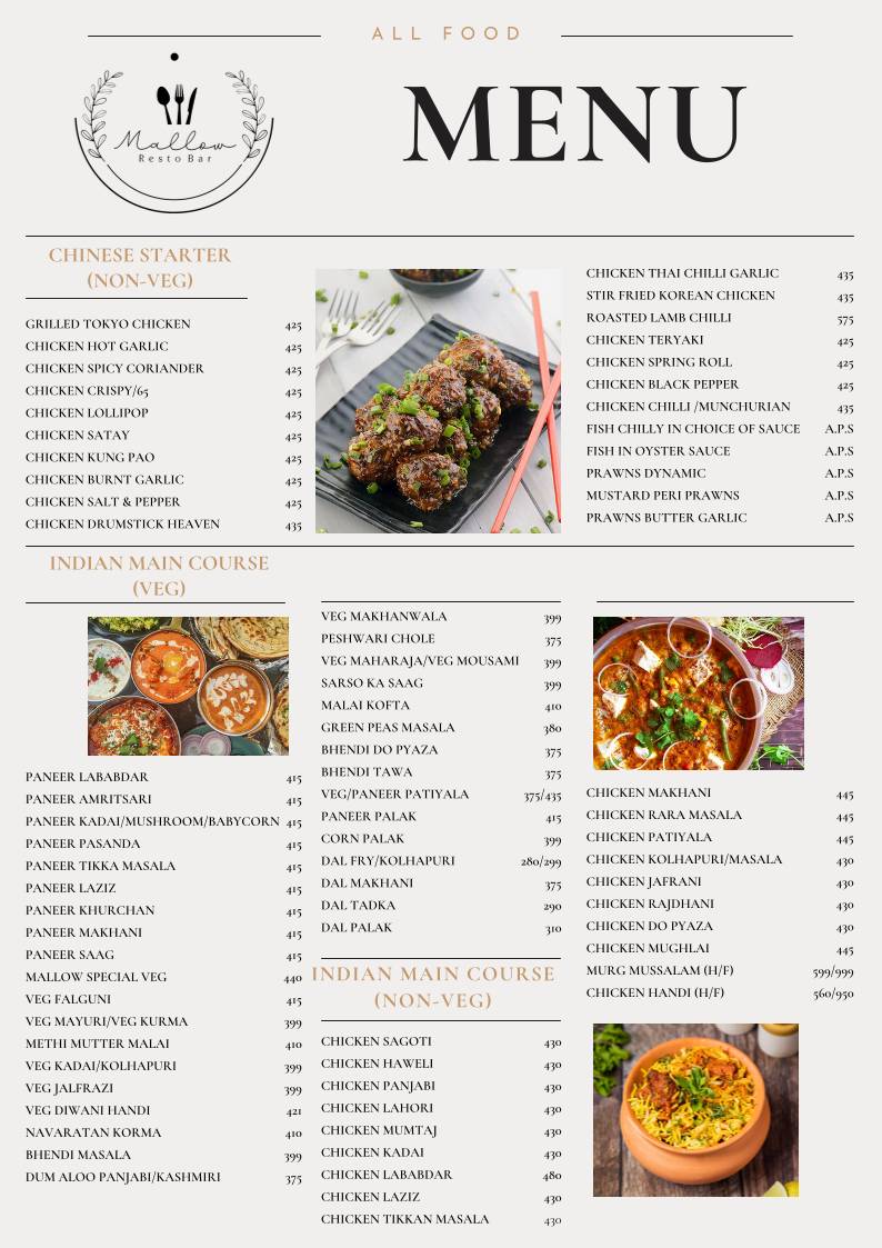 Mallow Garden Resto Bar menu