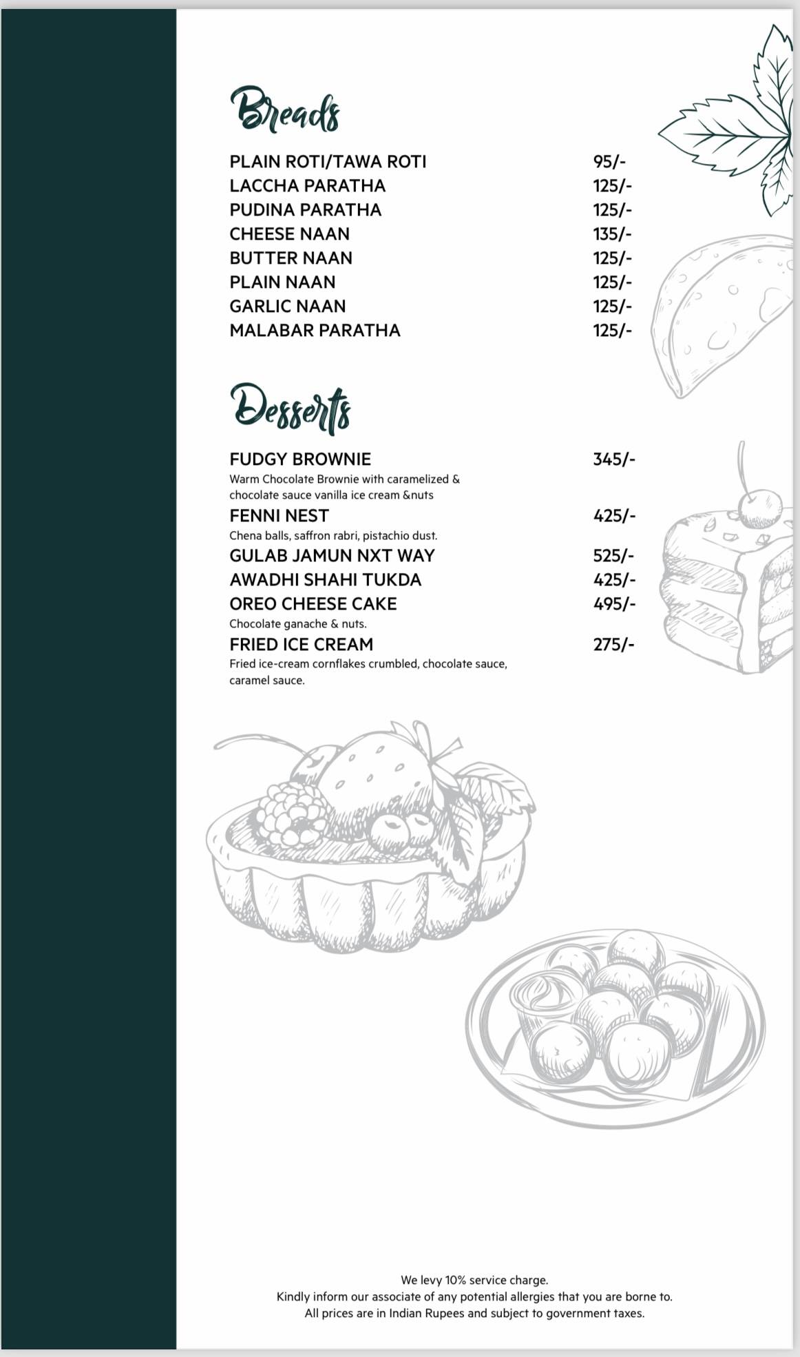 Meraki The Bistro menu