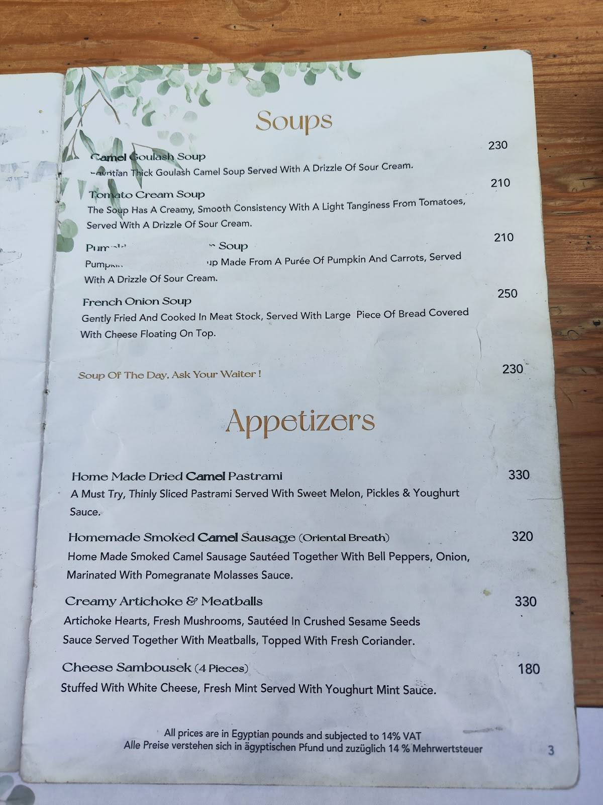Menu de Moby Dick Restaurant
