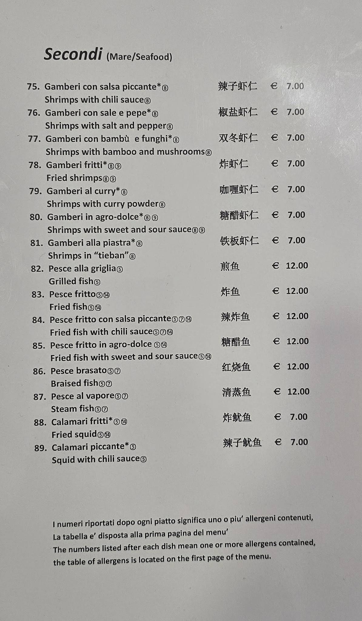 Menu di Mr.Chen Genova 