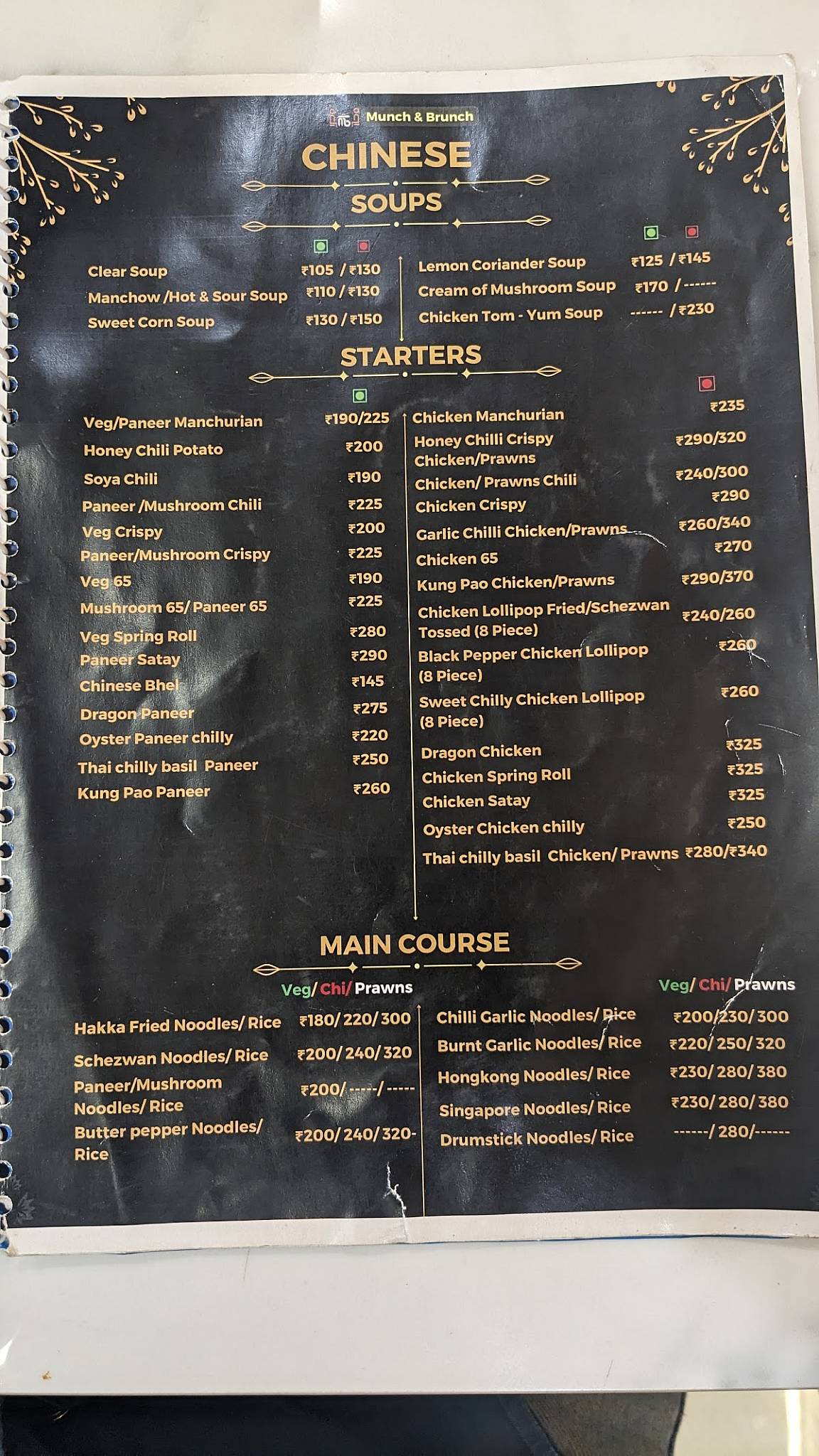 Munch & Brunch menu
