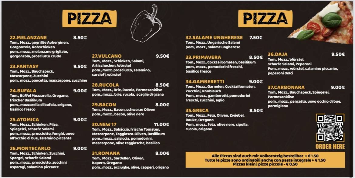 Menu de NEW 17