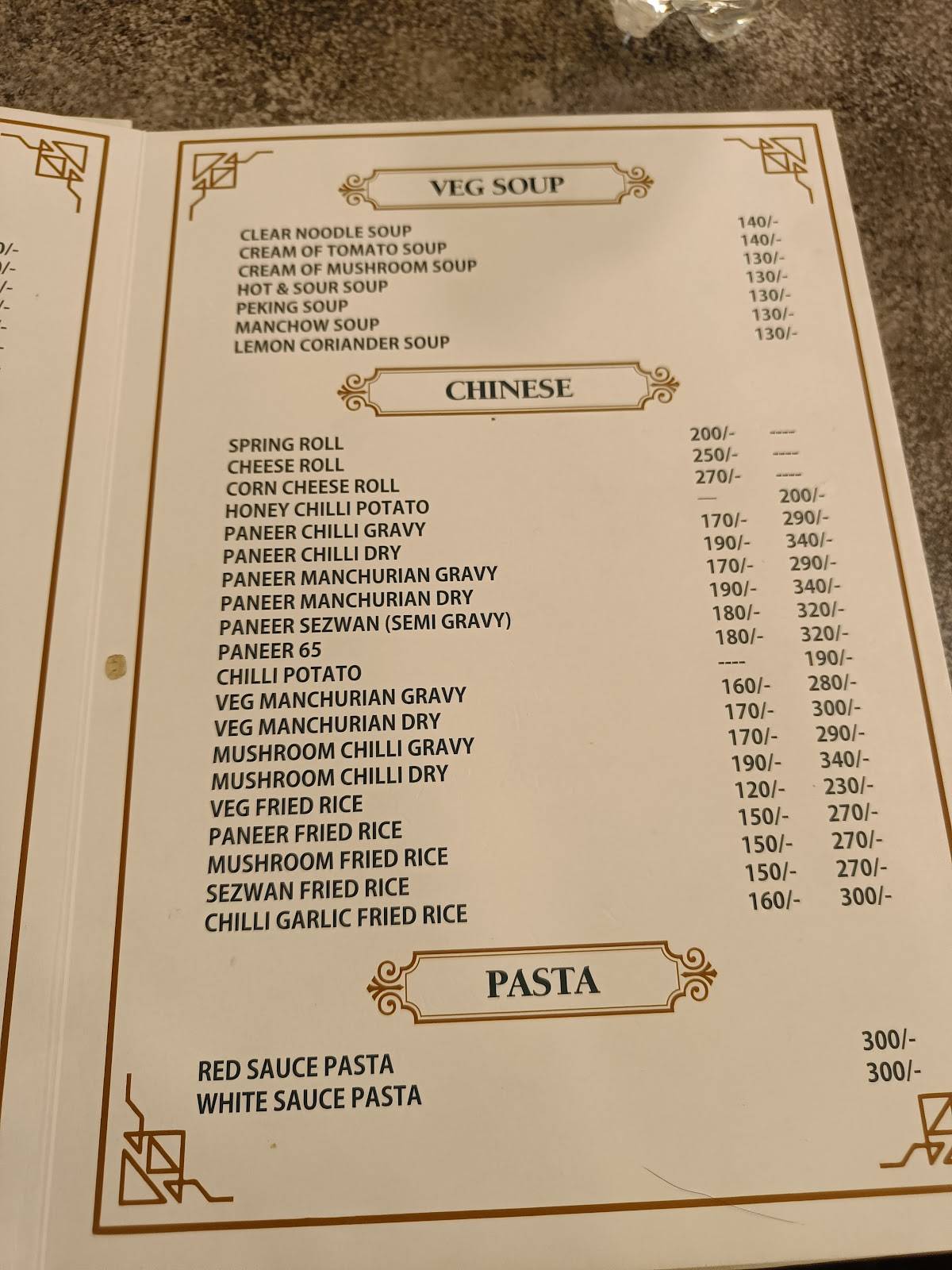 Narayan Veg menu
