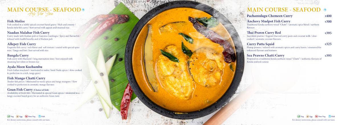 No.10 Fort Cochin - Seafood Restaurant in St.Marks Road, Bangalore menu