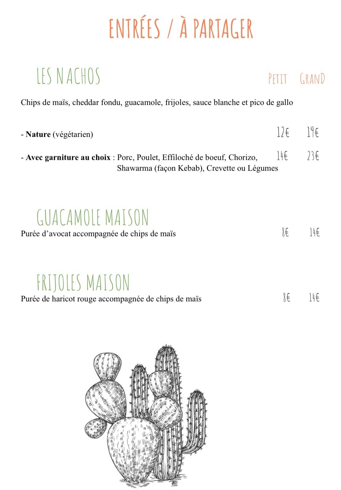 Menu de Nopal