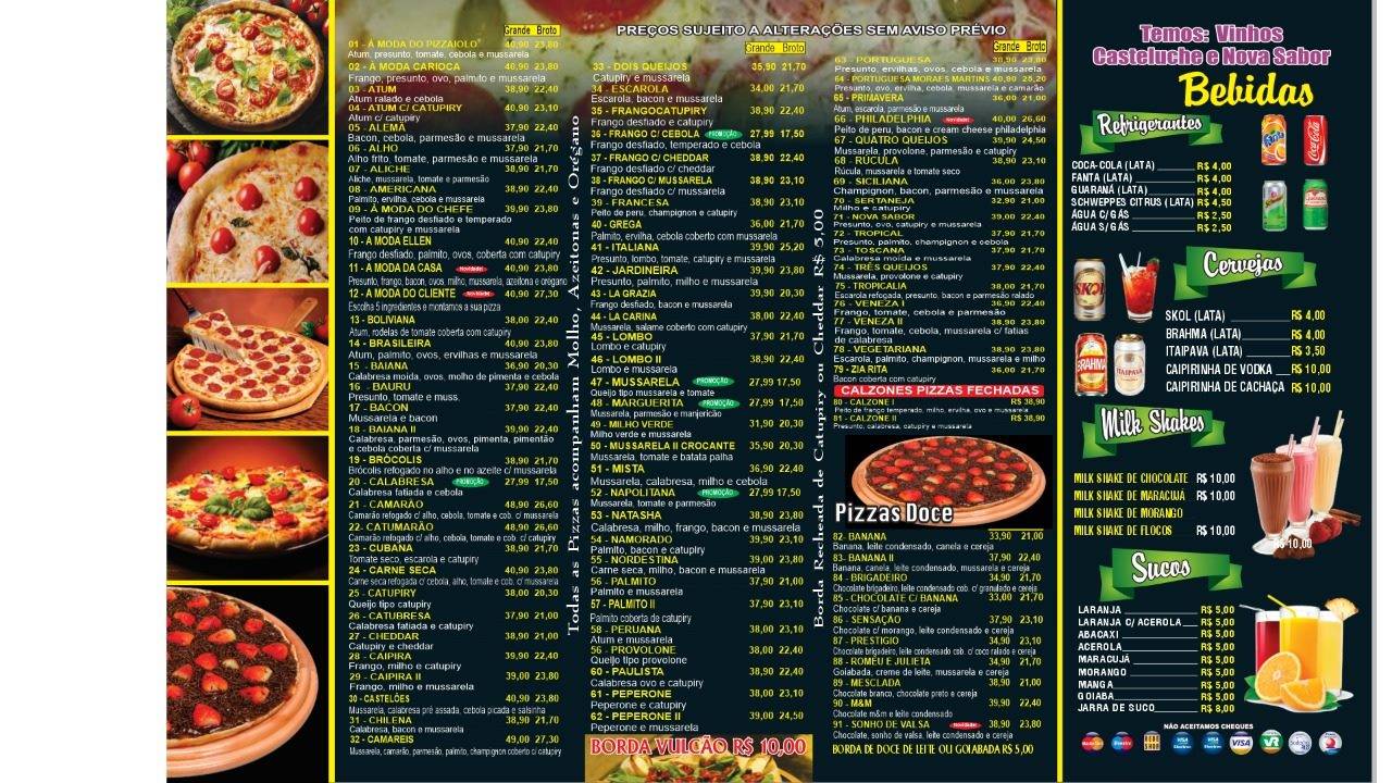 Pizzaria Nova Sabor cardápio