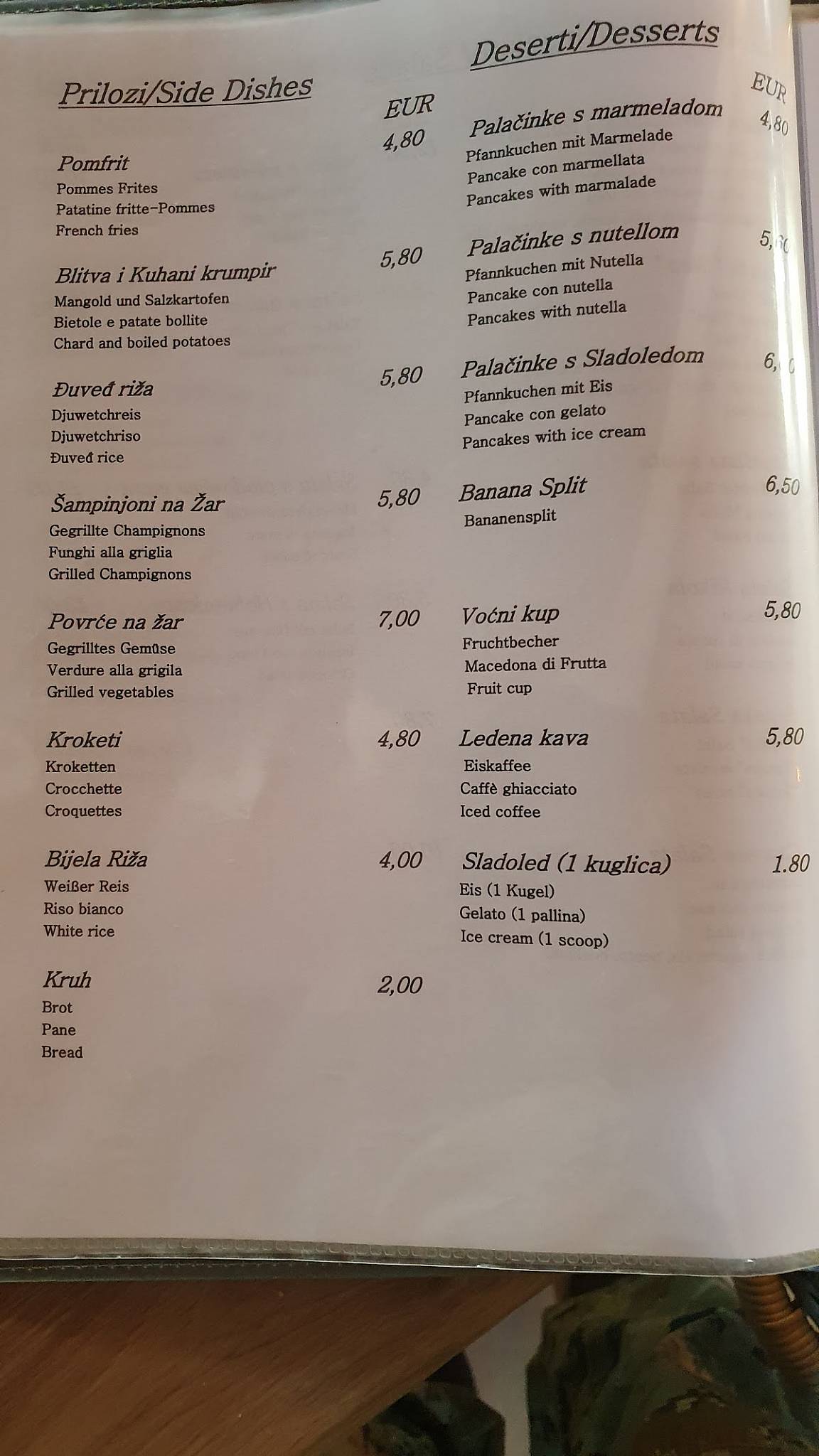 Menu di Restaurant Olea 