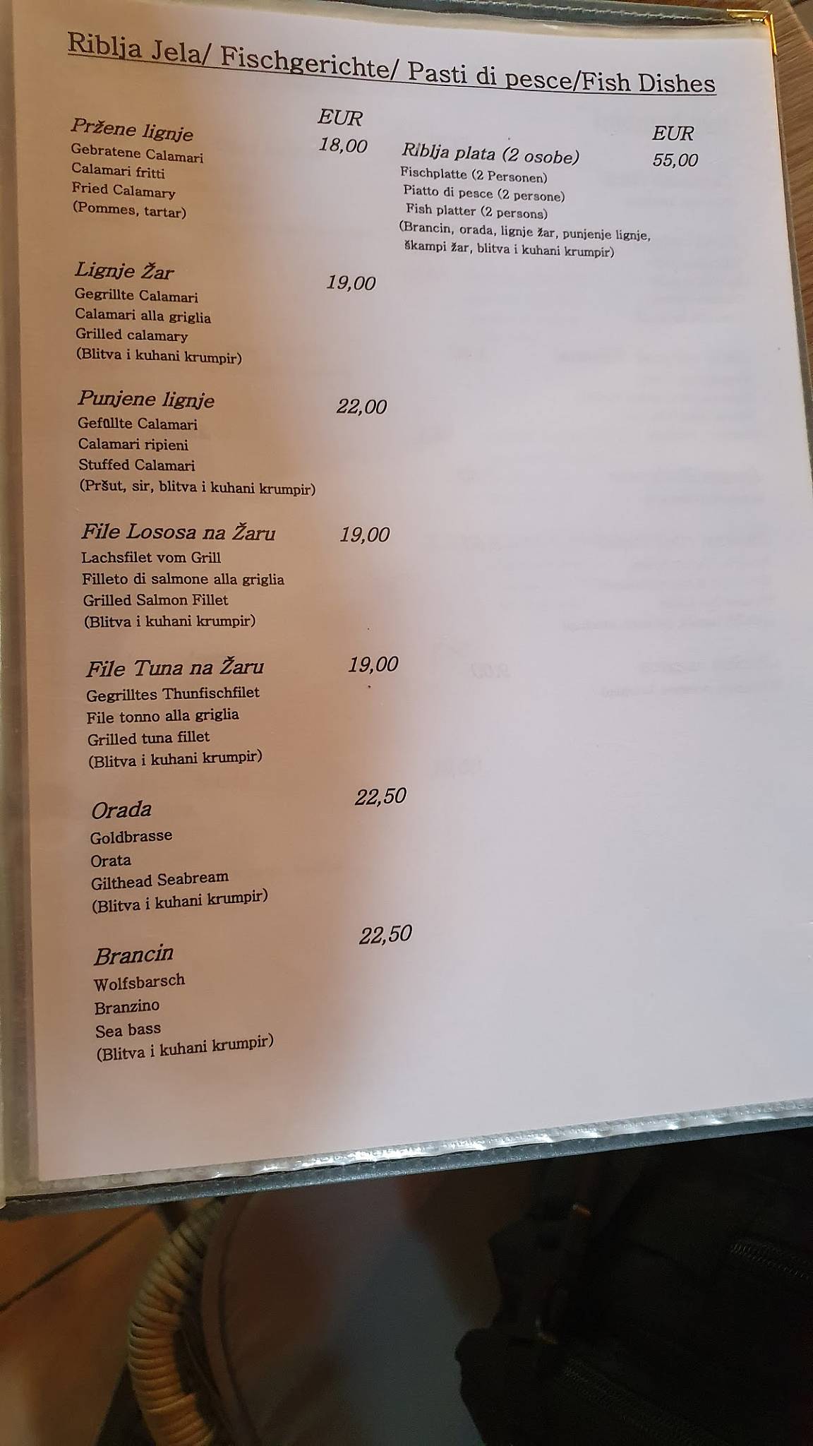 Menu di Restaurant Olea 