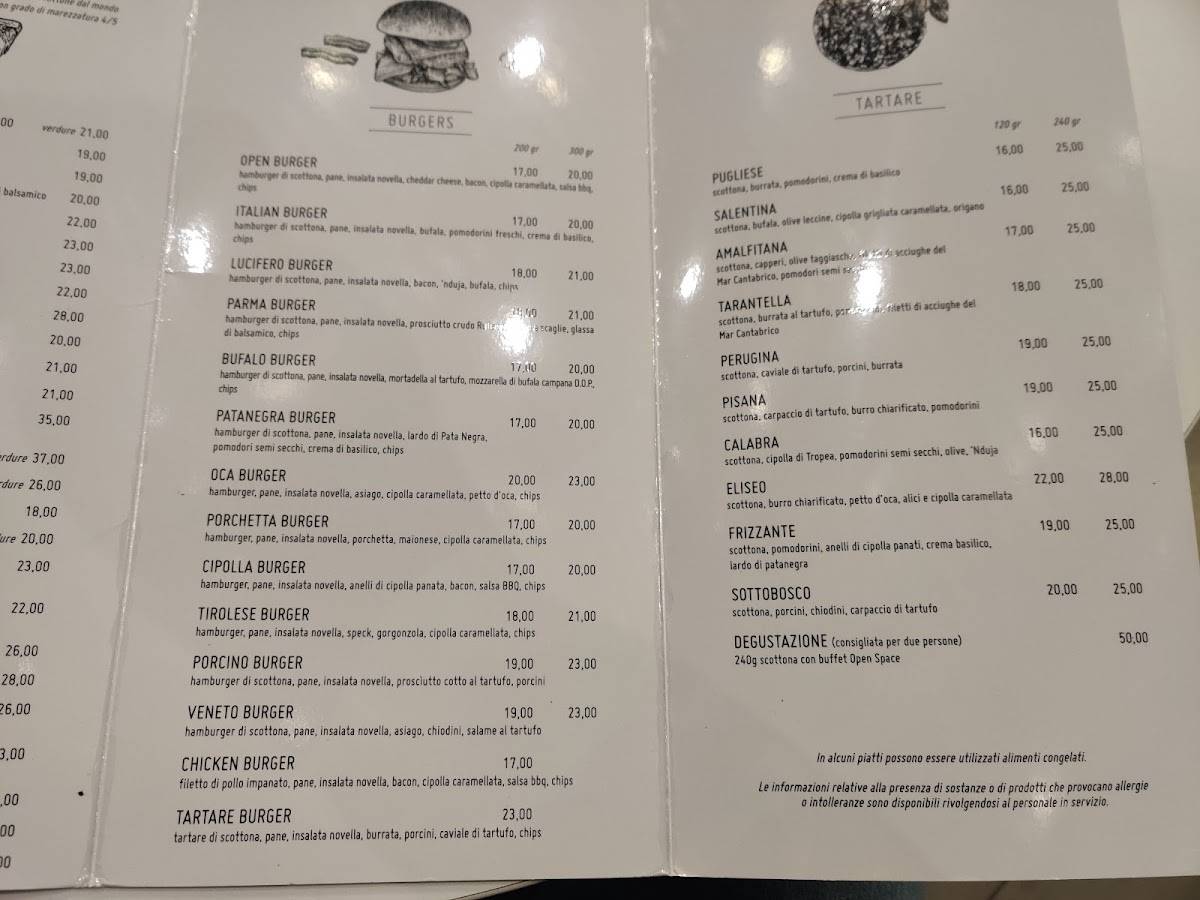 Menu di Open Space 