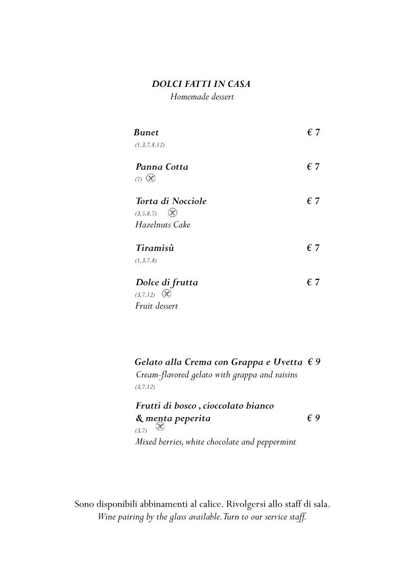 Menu di Osteria Borgo Vecchio 