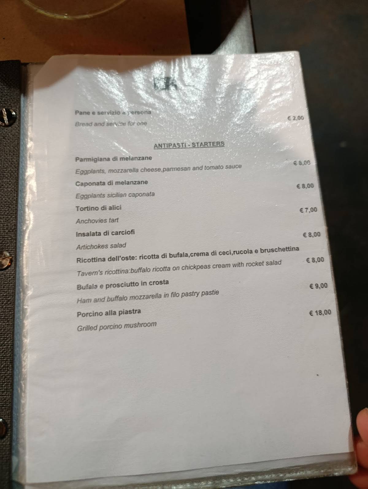 Menu di Osteria Mamma Mia 