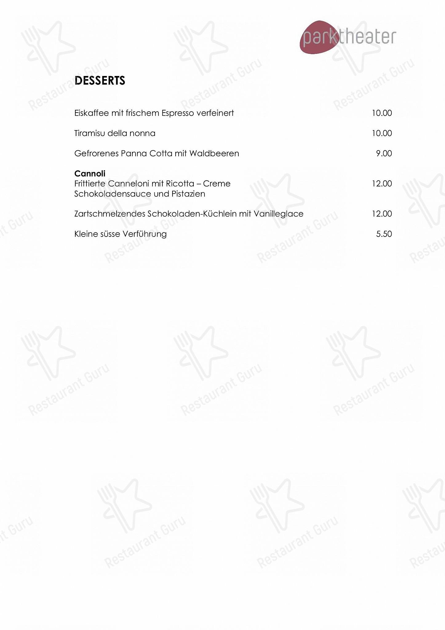 Коктейльная карта per Parktheater Gastro AG ristorante