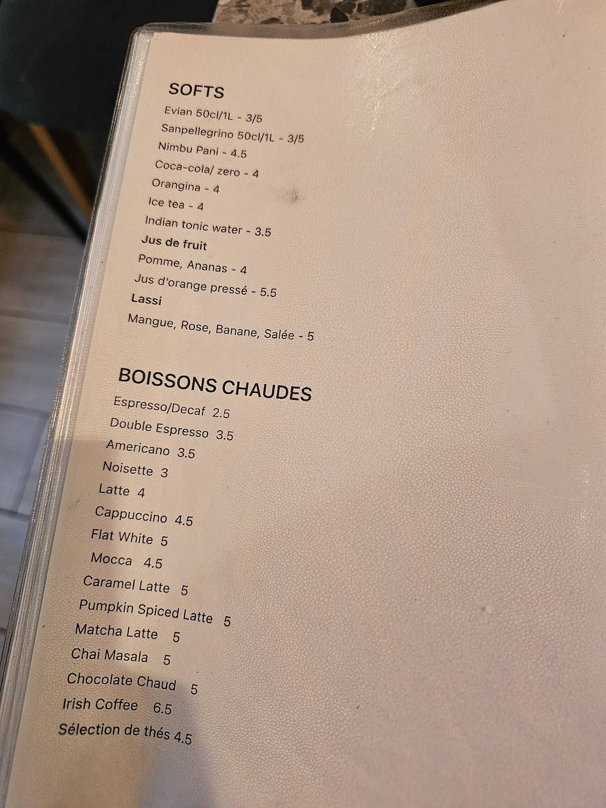 Menu de Patang