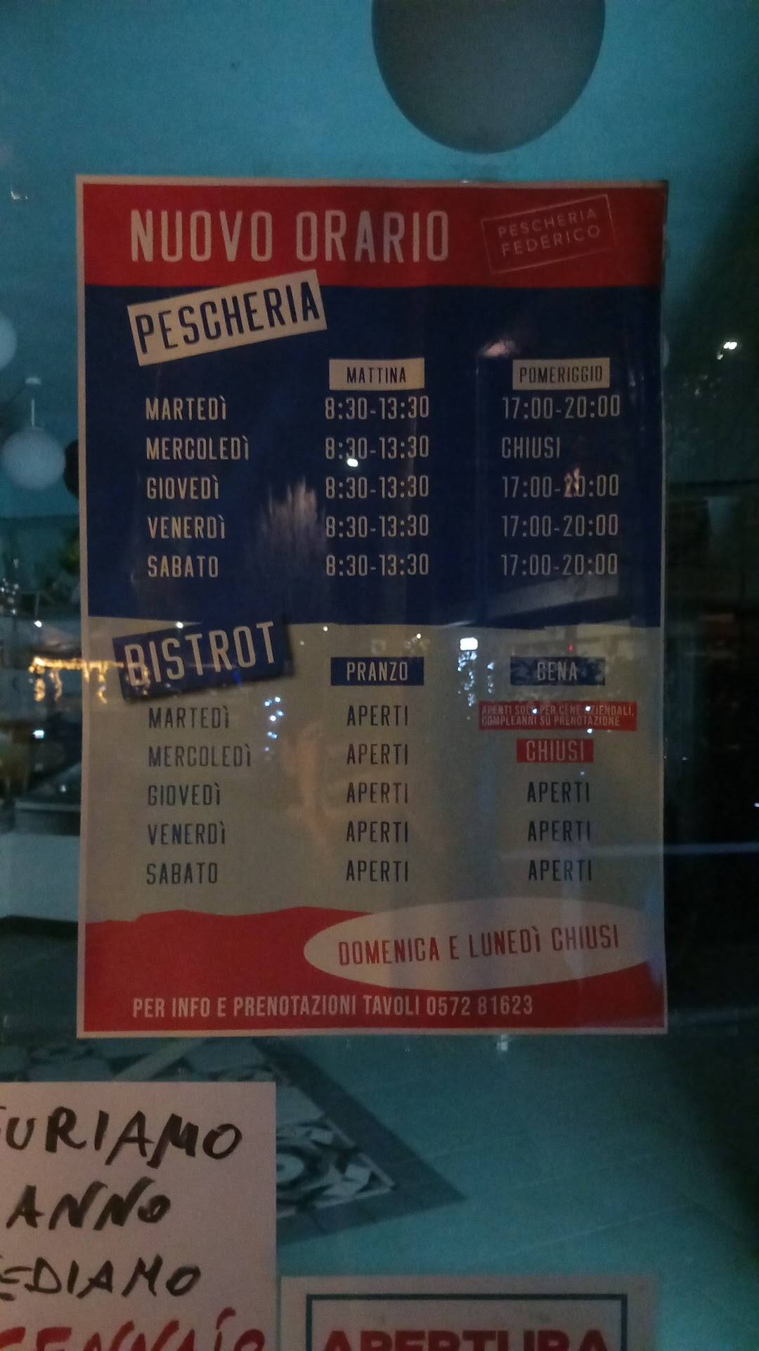 Menu di Pescheria Federico Monsummano Terme 
