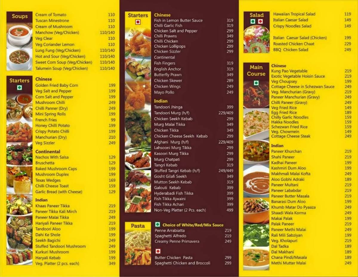 Pi Restaurant & Bar menu