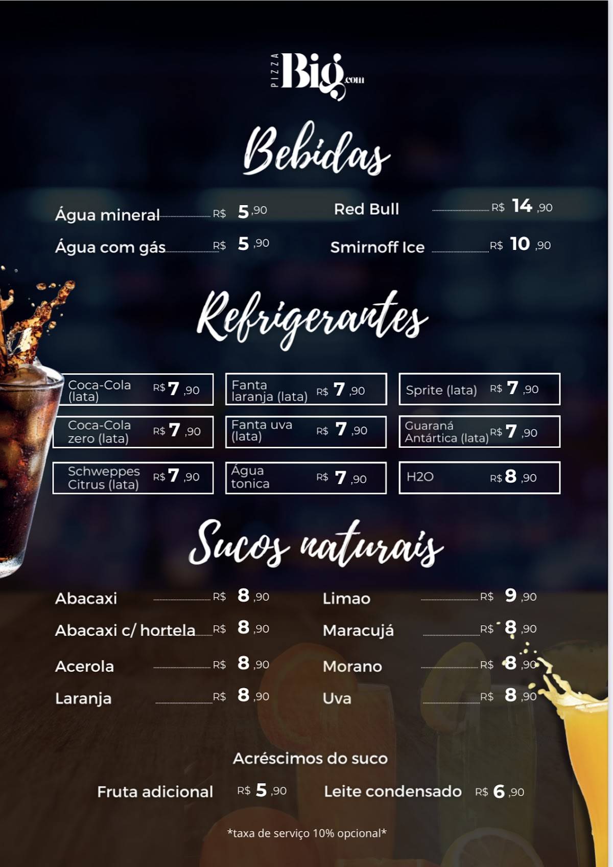 Pizza Big.com Balneário Piçarras S/C cardápio