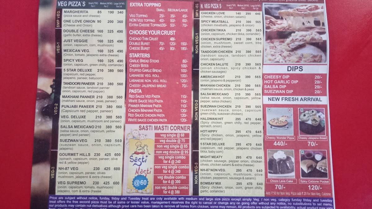 Pizza Bite menu