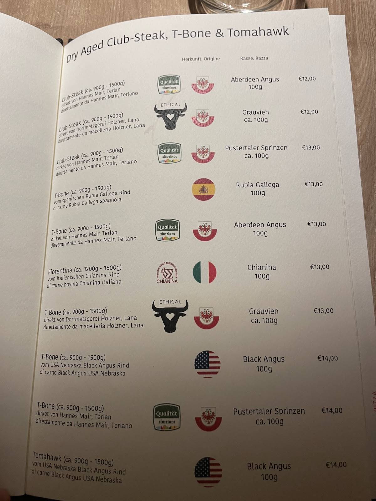 Menu di Restaurant Pizza Steakhouse Anny 