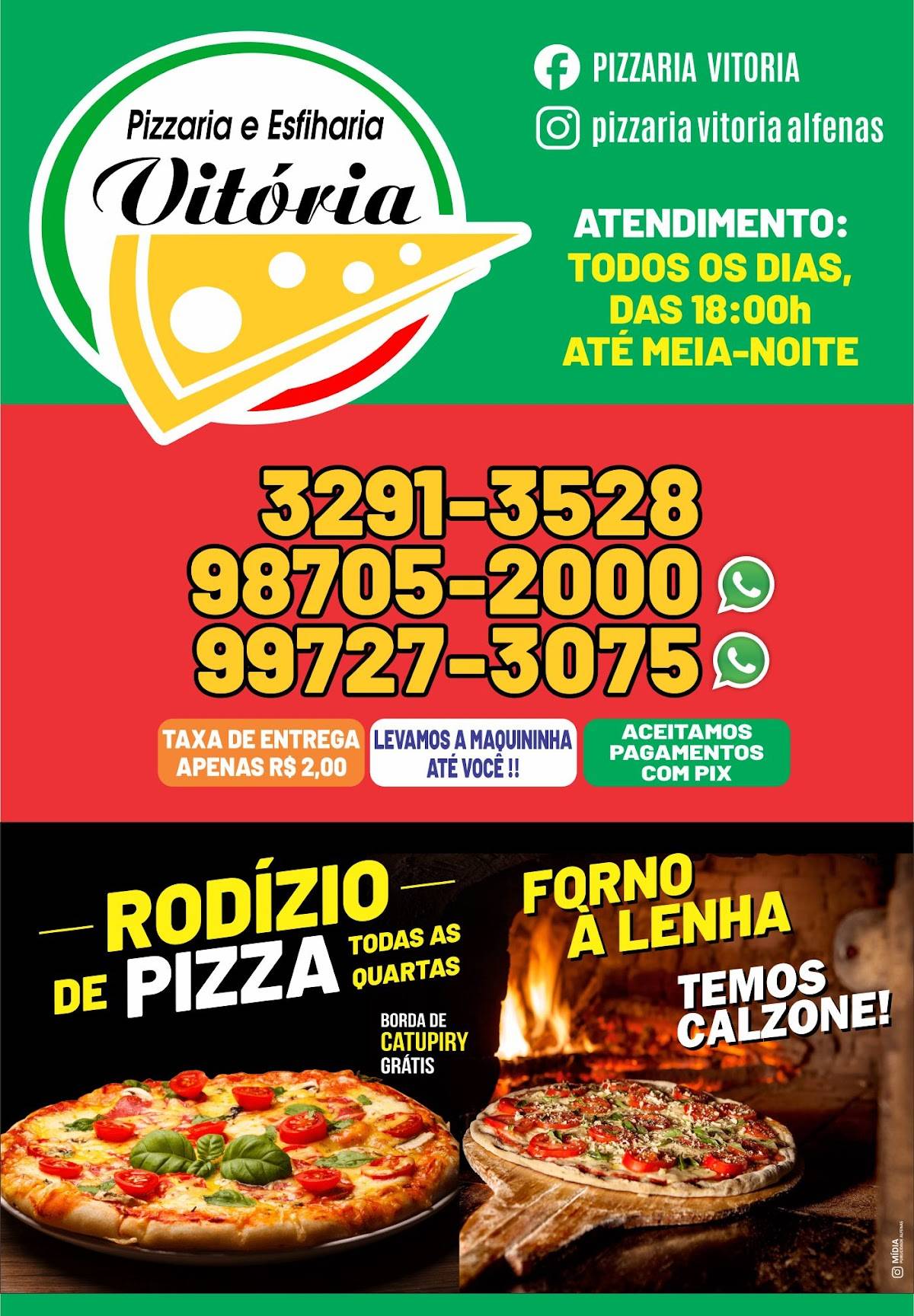 Pizzaria Vitória Alfenas cardápio