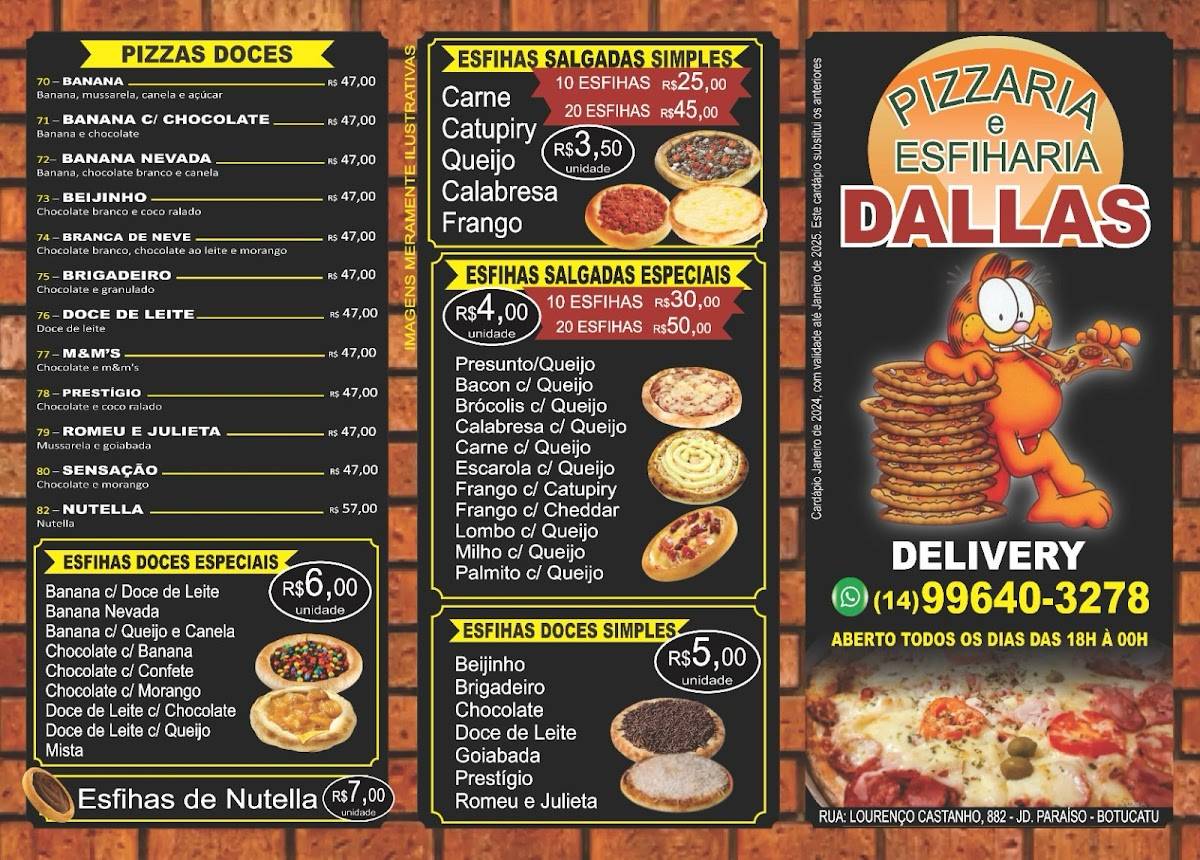 Pizzaria e Esfiharia Dallas - Botucatu cardápio