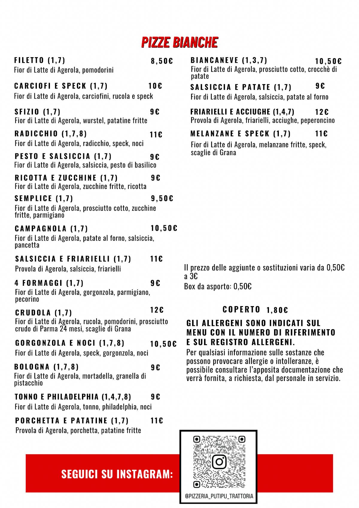 Menu di Putipù 