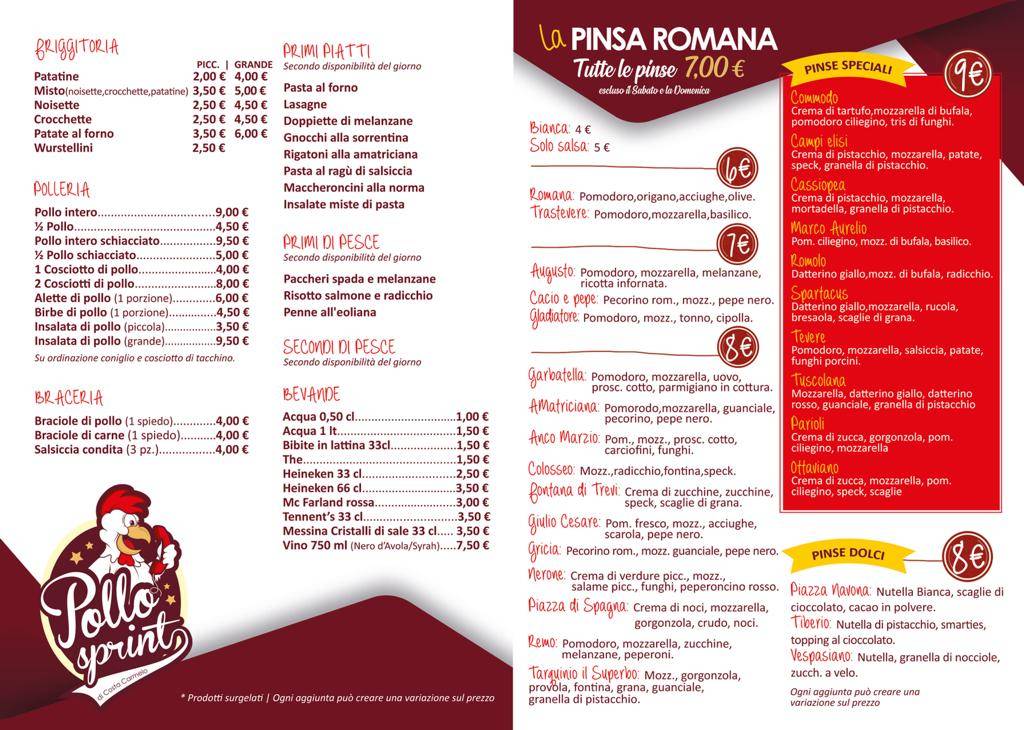 Menu di Pollo Sprint 