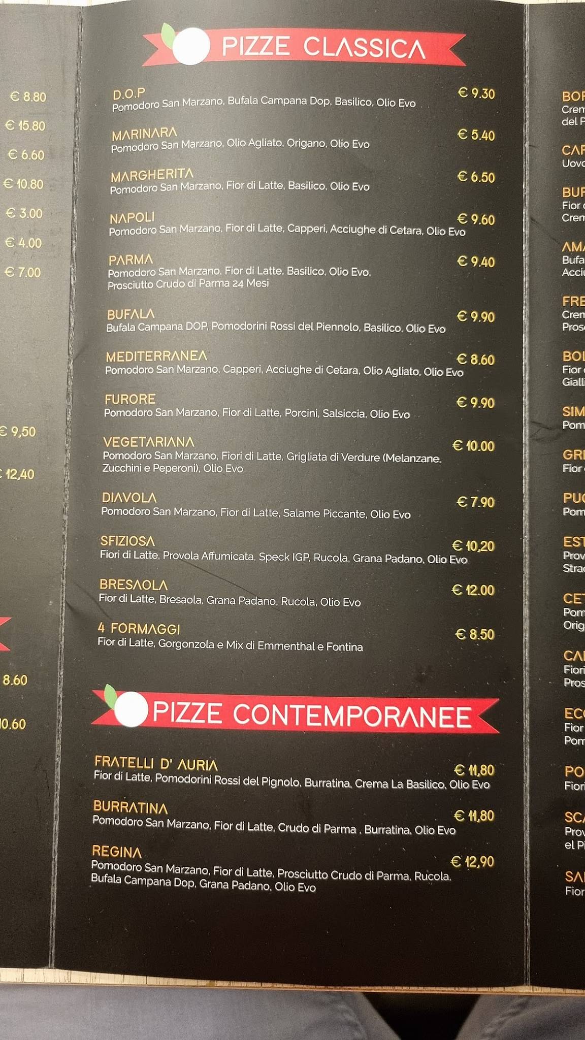 Menu di Pomodoro & Mozzarella • F.lli D’Auria pizza Gourmet 