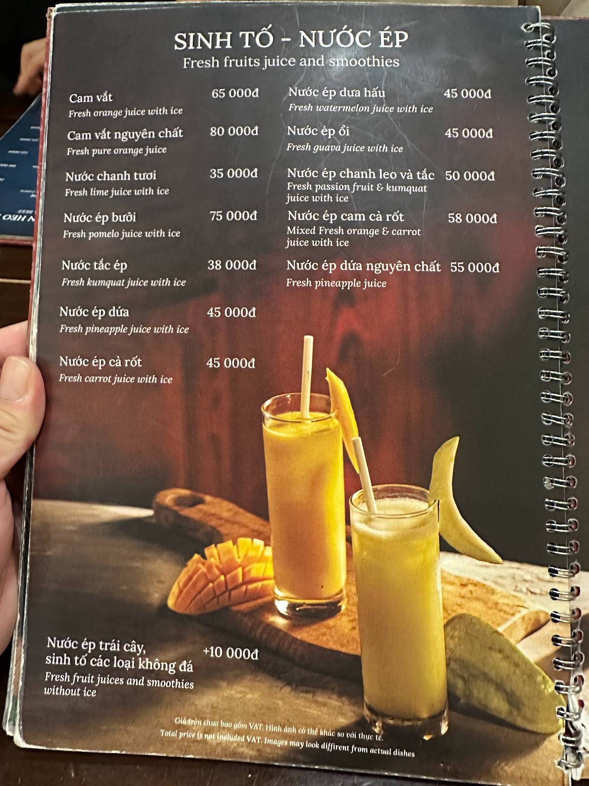 Menu at Quán Ăn Ngon Restaurant Trung Hòa, Hanoi, Tầng 1 Tòa nhà 25T2 ...