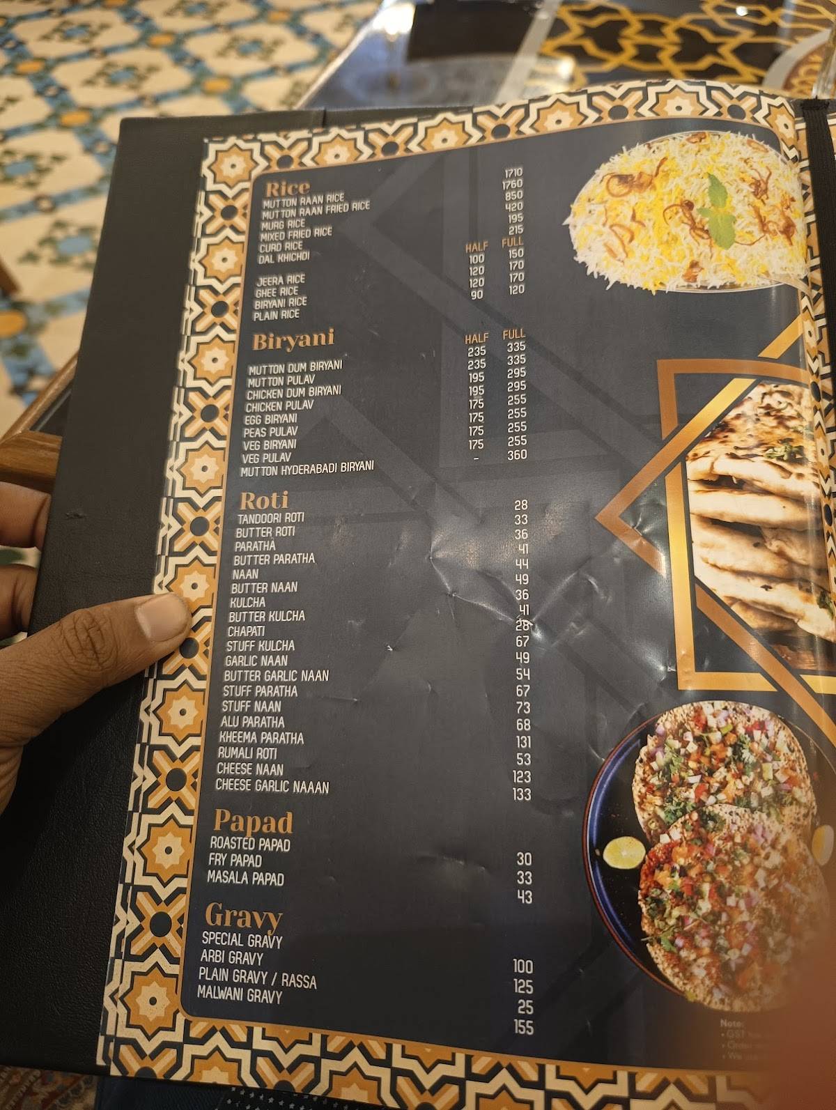 Rahamatulla Restaurant menu