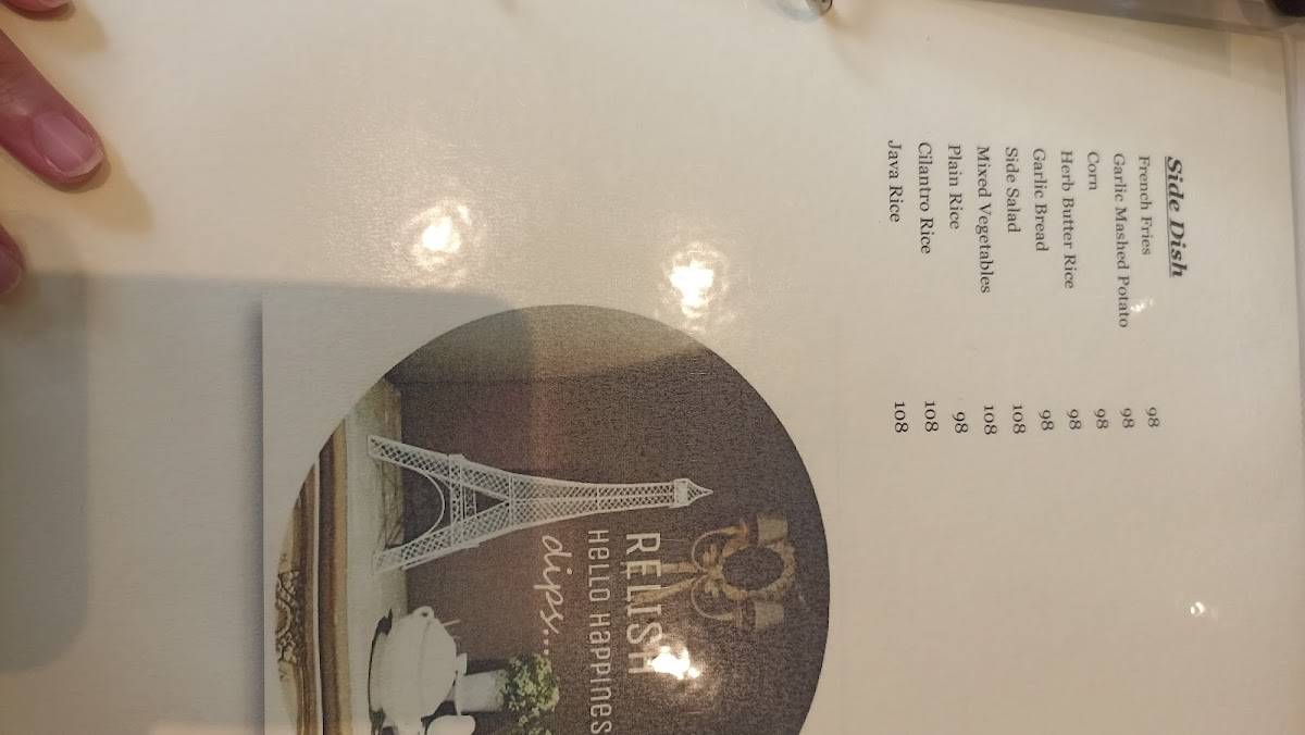 Menu at Relish, Hello Happiness! restaurant, Quezon City