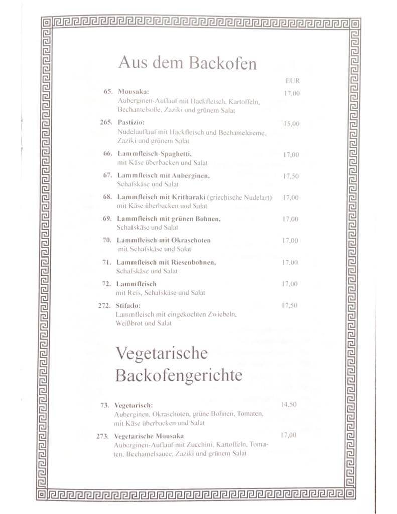 Menu de Restaurant Delphi Senden