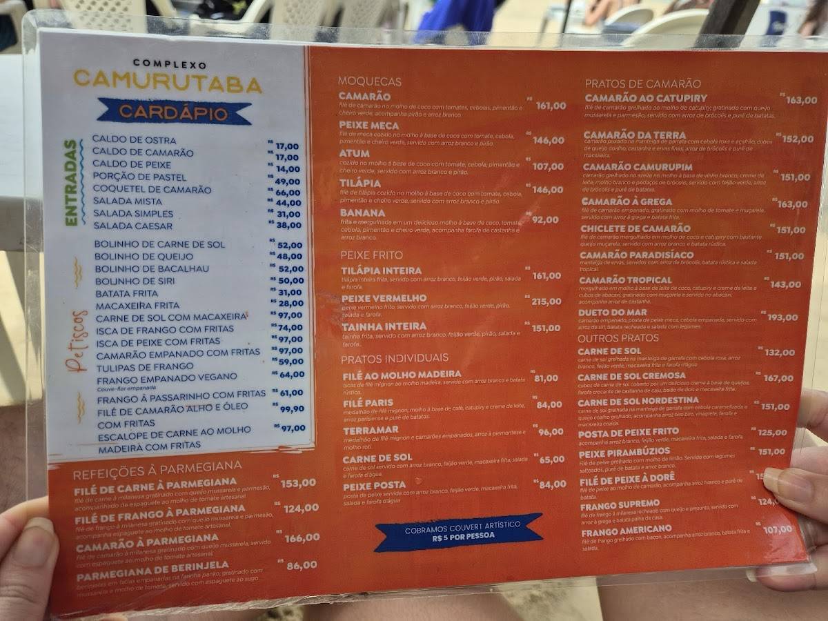 Restaurante Camurutaba cardápio