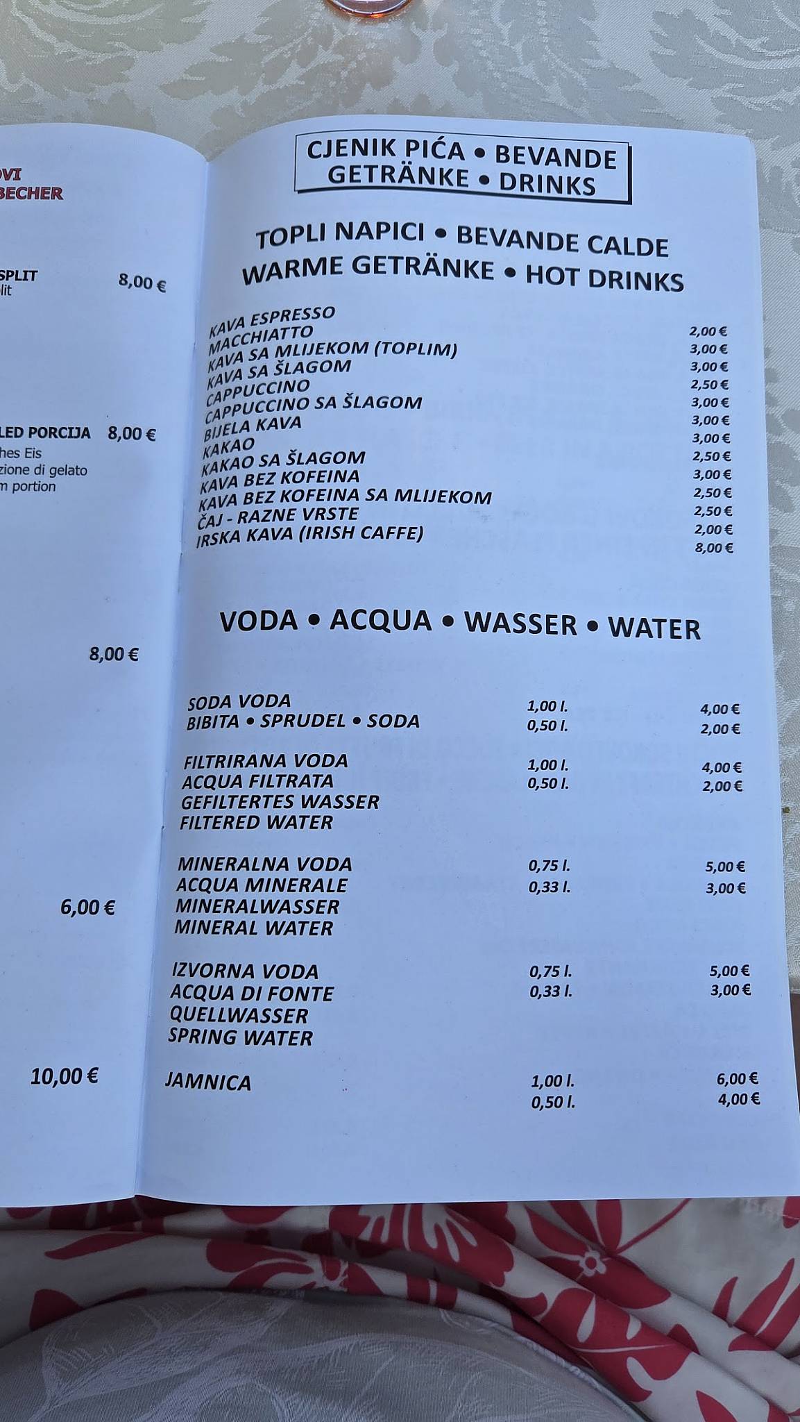 Menu di Restoran Ježevac 