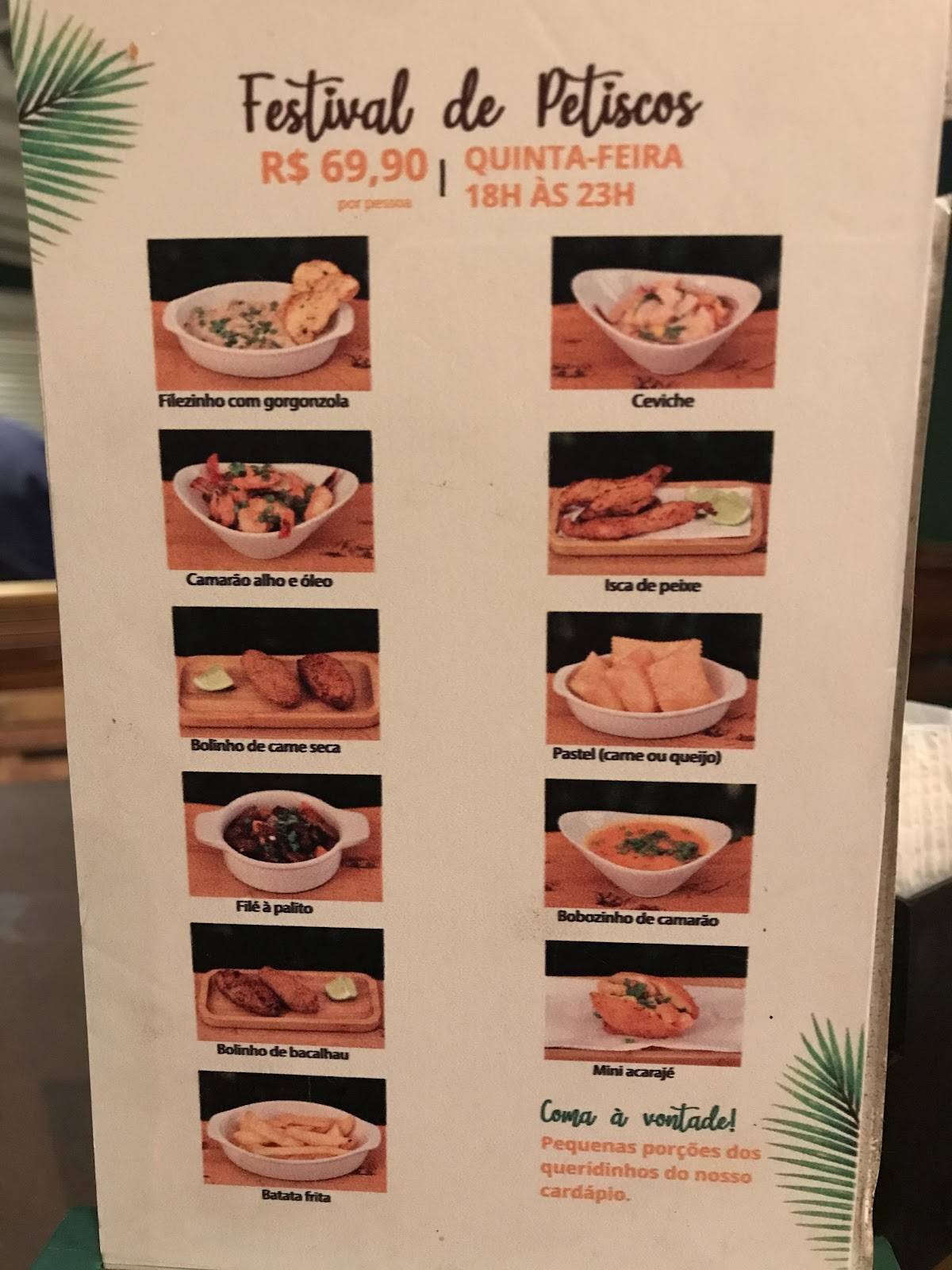 Rio Bahia Restaurante Bar cardápio