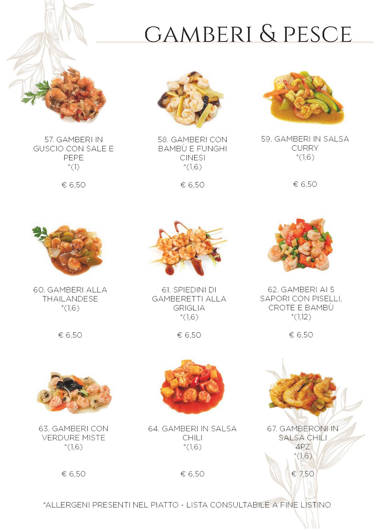 Menu di Ristorante Orientale Huan 