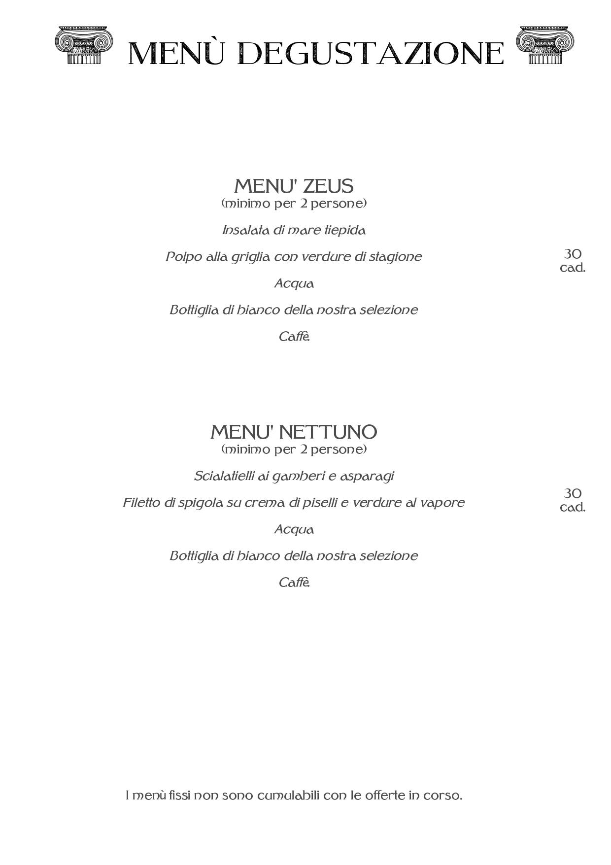 Menu di Ristorante Pizzeria Nettuno - Comun Nuovo - Bergamo 