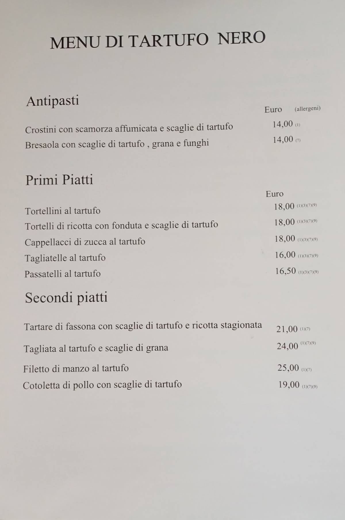 Menu di Ristorante Pizzeria Palladio 