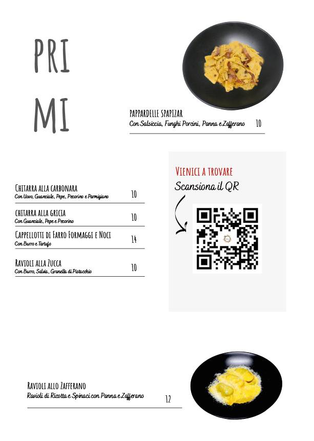 Menu di Ristorante Spapizar 