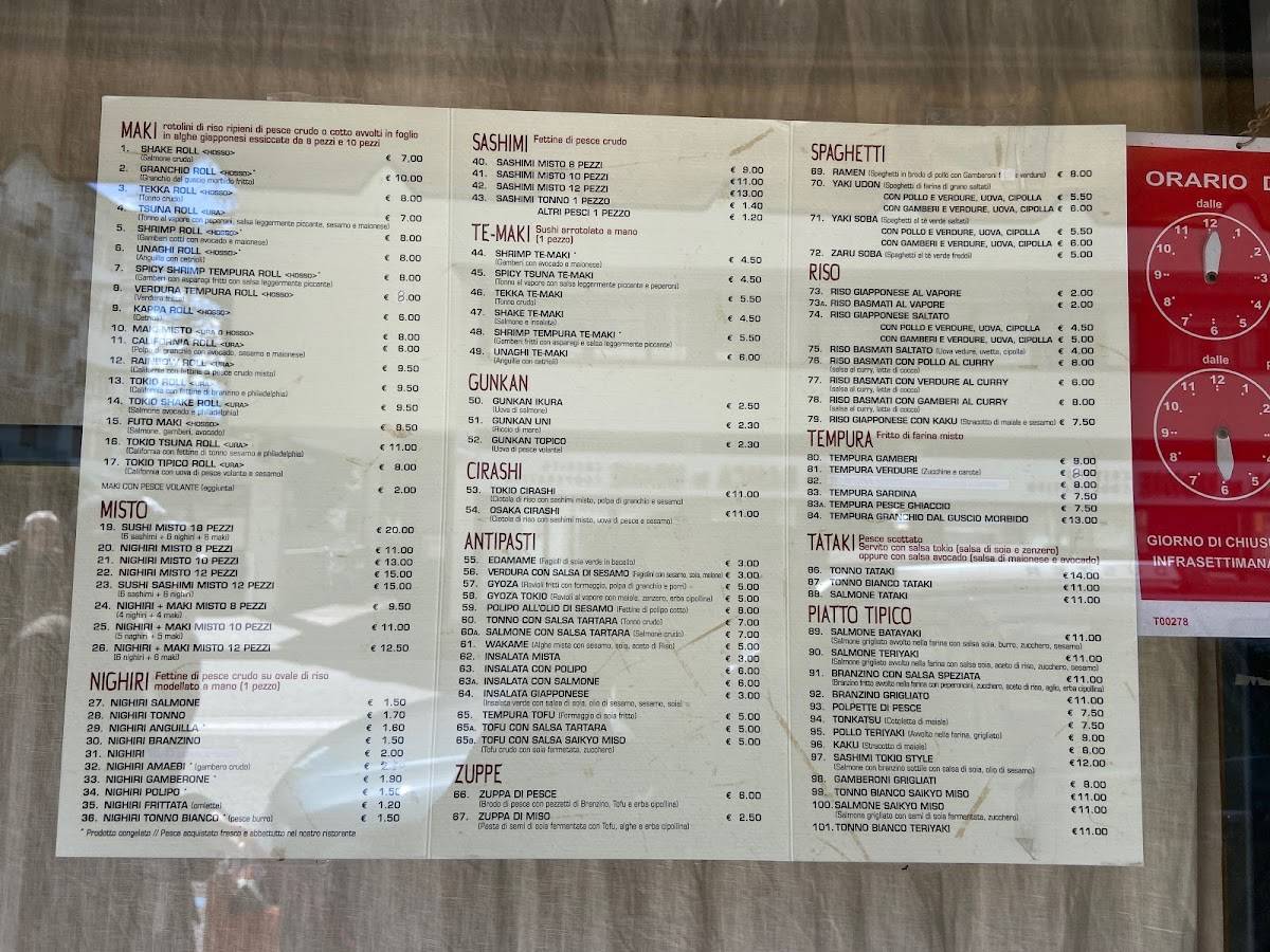 Menu di Tokio 